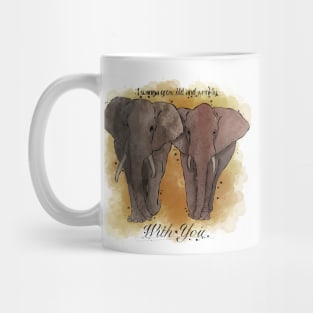 Elephant valentine's design - I wanna grow old and wrinkly with you Mug